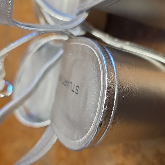 Stuart Weitzman Metallic Silver Dayna Platform Sandals/Heels - Picture 9 of 13